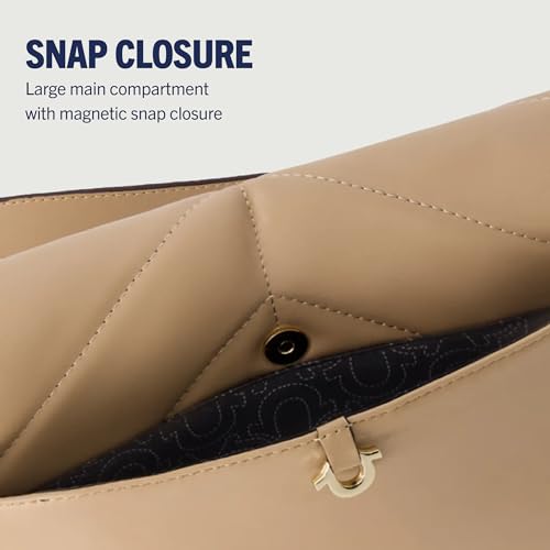 True Religion Women's Crossbody Bag Purse, Quilted Logo Flap Shoulder Handbag with Adjustable Chain Strap 6