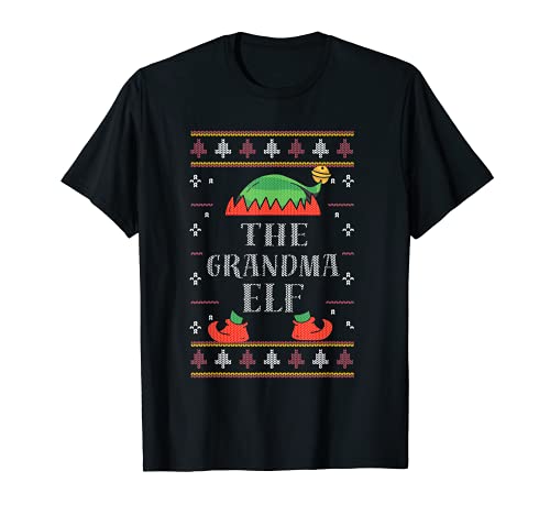 Grandma Elf Group - Regalo familiar de Navidad para mujer Camiseta