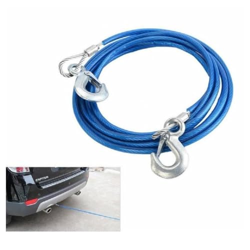 OISE ART STORE Trade Shop - Cavo da Rimorchio Gancio Corda 4mt Fune Traino Auto 3000kg Acciaio Rivestita