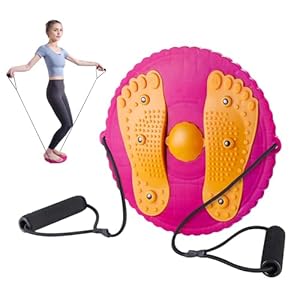 Taille draaiende schijf, taille fluisterlichaam vormende taille draaien board taille twister met trekkoord en massage voetzool thuis afslanken fitnessapparatuur voor vrouwen