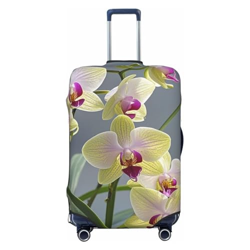 QSMBNET Travel Luggage Cover Colorful Orchids Flower Spandex Suitcase Protector Washable Baggage Covers Fashion Elastic Scratch-Resistant Luggage Cover Protector Fits 18-32 Inch Luggage