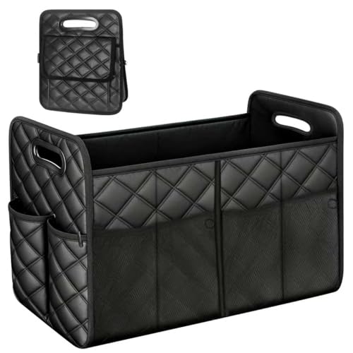 Einesin Rangement de Voiture de voiture avec 7 poches, 57L Organisateur de Coffre, Voiture Coffre Pliable, Fond Antidérapant (55x30x35CM)