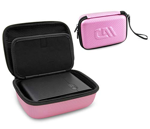 Casematix Carry Case Compatible with Canon Selphy Square QX10 Compact Photo Printer, Printing Paper and Cables, Includes Pink Case Only