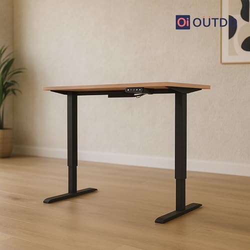 Image of Flexpro Sit-Stand Smart Desk | Clay Finish Tabletop | Electric Height Adjustable Table for Work from Home and Office | Ergonomic Design