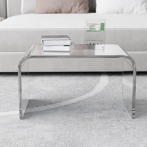 Table d'appoint en U en acrylique transparent de 40x25x22cm pour salon - 8