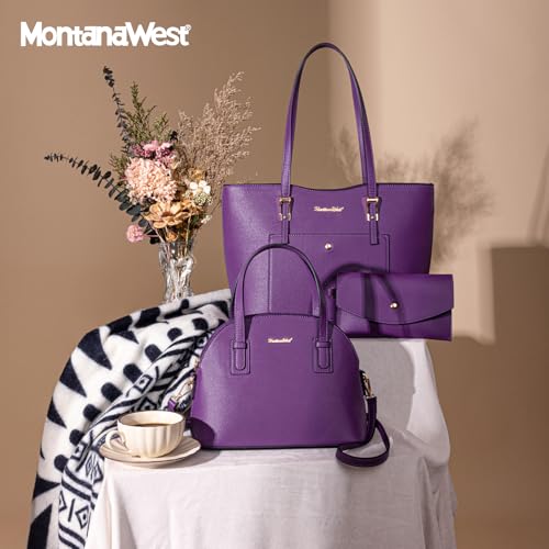 Image of Montana West 3PCS Purses for Women Tote Bag and Wallet Set Shoulder Satchel Handbags