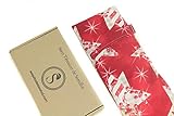 Saco Térmico de Semillas Aroma Lavanda, Azahar o Romero Tejido Rojo con Estrellas (Azahar, M (50 x 15 x 2 CM con...