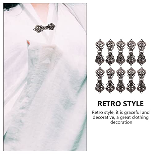 HEALLILY 10 works Vintage Sweater Shawl Clips Filigree Trivet Cape or Cloak Clasp Fasteners Clothes Clip Scarves Clasp Cardigan Link Buckles Collar Dresses Connector Brooche Pin 5X1. 8cm - Image 2