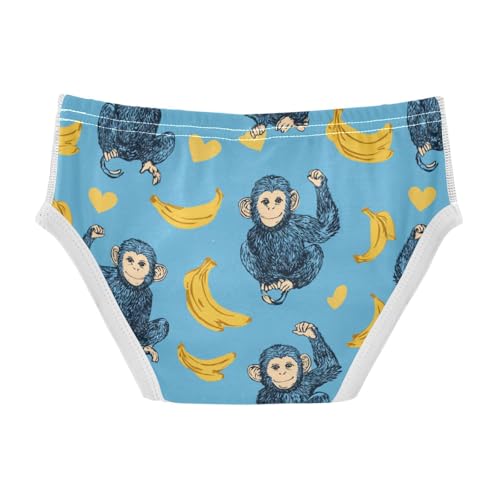 Wusikd Blue Bananas Boys' Underwear Cotton Monkey Boys Briefs Soft Toddler Underwear 2T2