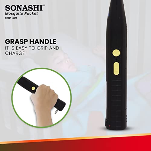 Image of Sonashi Mosquito Bat SMR 001 Rechargeable bat with Safety Grill Long Lasting Battery - 1 Year Warranty