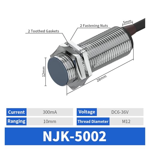 Capteur de proximité à induction normalement ouvert 6-36V DC PNP NO M8 - 3