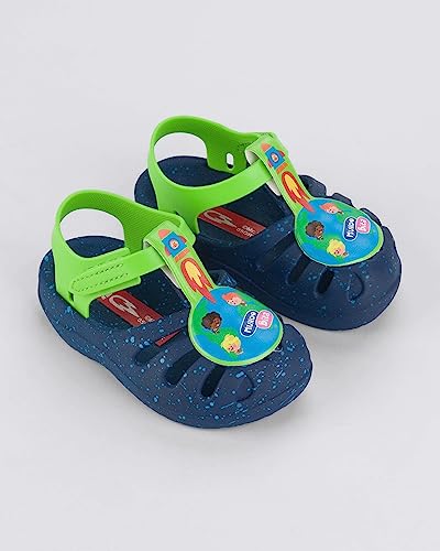 Sandália Confortável Menino Bebê Mundo Bita Azul Grendene Cor:Azul;Tamanho:20/21