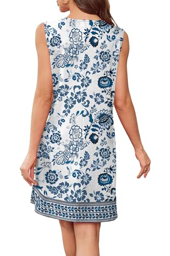 Image of BKRIVE Womens Lightweight Sleeveless Summer Dresses | Lace Yoke Neckline, Figure-Flattering for All Shapes - Ideal Beach Cover-Up & Hot-Weather Travel Essential