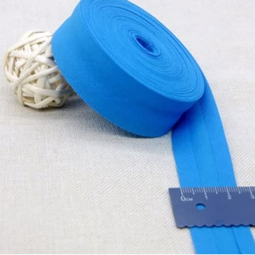 100% Cotton Bias Binding Tape 25mm for Sewing Bunting Edging Trimming 1 Inch (Blue,27.5 metres)