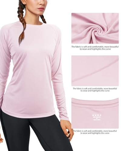 image for isnowood Women's Sun Protection Long Sleeve Shirts, UPF 50+ UV Rash Gu
