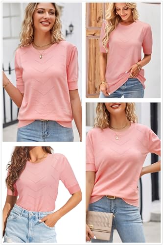Image of Newshows Women's Sweater Short Sleeve Summer Fall Casual Business Shirts