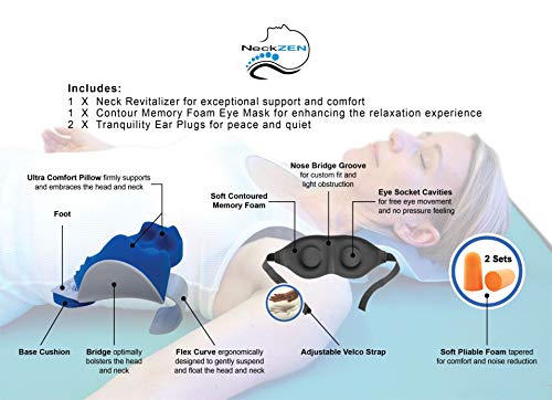Neck and Shoulder Relaxer - Chiropractic Support Pillow and Cervical Traction Device for Spine Alignment, Pain Relief, Relaxation and Stretching (Blue and White) - Image 5