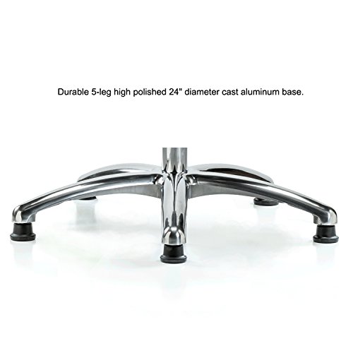 Perch Chrome 360 Degree Height Adjustable Stationary Stool | Desk Height 18-23" | Imperial Blue Vinyl