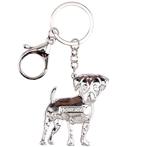 Bonsny Enamel Alloy Jack Russell Dog Key Chains For Women Gifts Car Purse Handbag Charms Jewelry (Brwon) #TOP4