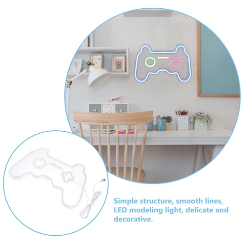 Lampe néon manette de jeu bleue LED pour déco de chambre gamer et salon - 4