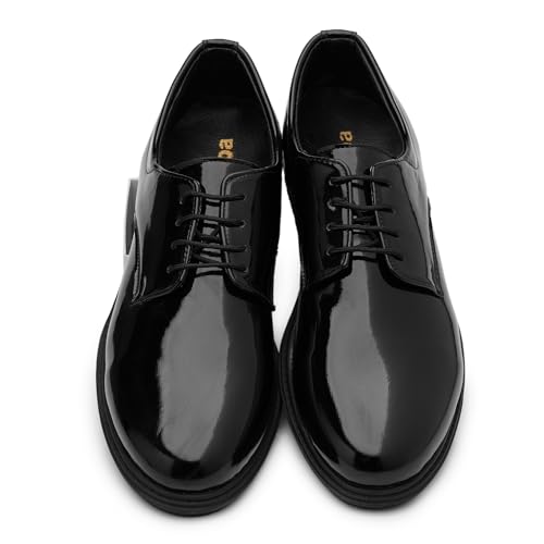 Romba Men's Classic Boots - Shiny Leather - Medical Materials For More Comfort - Suitable For Men (Black, 42)