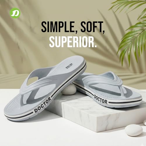 Image of DOCTOR EXTRA SOFT Men's Classic & Premium Casual Flip Flops with Soft Acupressure for Adult | Comfortable & LightWeight| Stylish & Anti-Skid |Waterproof Everyday Cushion Slippers for Gents /Boys D-553