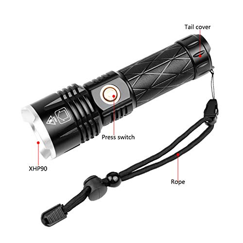 Wnsc Handheld Light, Aluminum Alloy Rechargeable Flashlight For Camping Hiking Travel For Outdoor Activities #TOP4