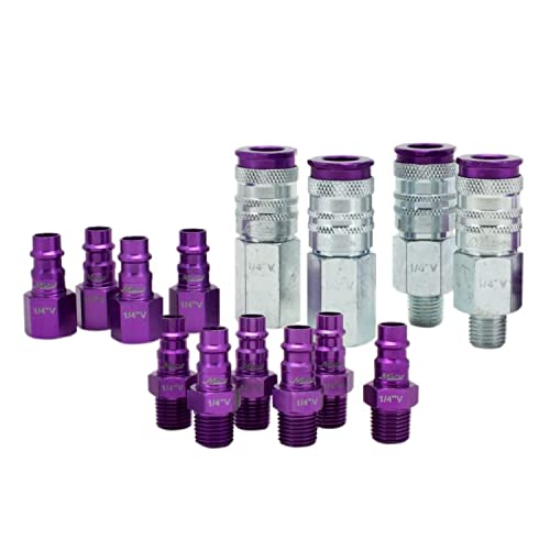 Milton S-314VKIT Kit 14pc Hi-Flo V style 1/4 Purple