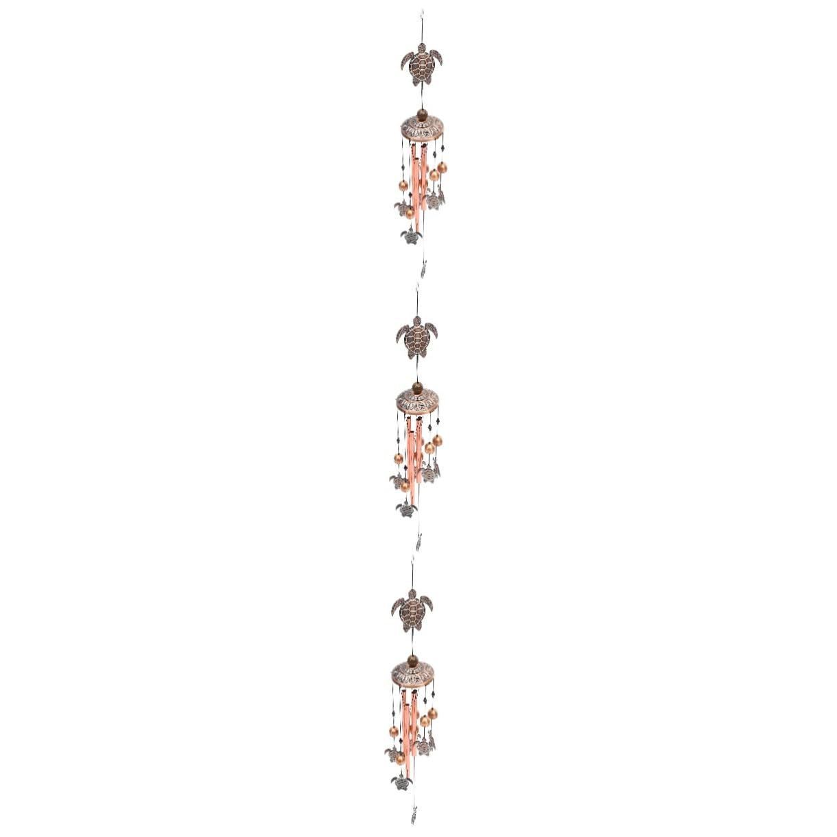 Carillons éoliens tortue extérieurs en métal marron rétro pour décoration maison suspendue