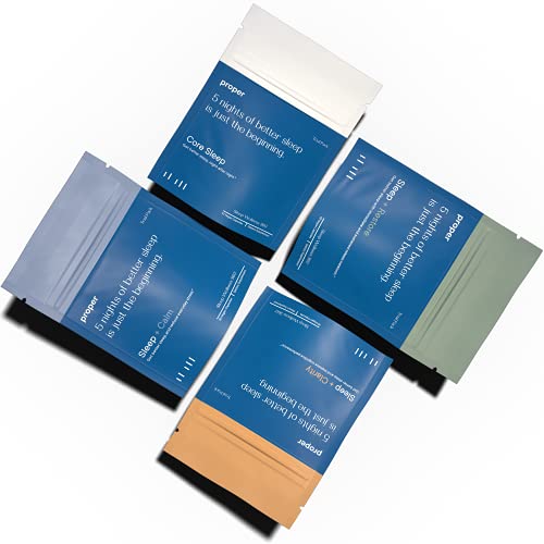 Proper Sleep - Discovery Trial Pack - Natural Healthy Sleep Solution and Sleep Aid for A Full Night of Restful Sleep - 5 Night Supply of 4 Unique Formulations (20 Night Supply or 40 Capsules)