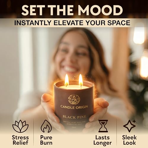 Image of Candles for Men Gift Set - 3x10oz Premium Soy Wax Scented Candles