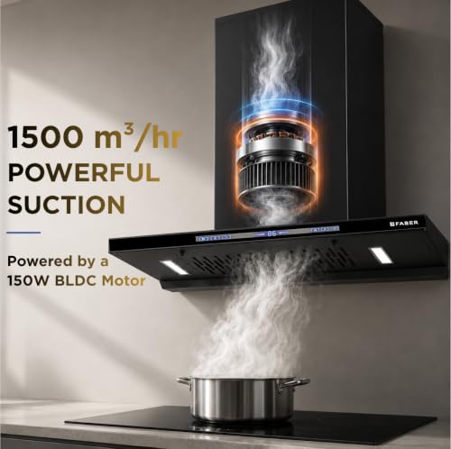 Image of Faber SLIMX 75cm 1500m /hr BLDC Autoclean Filterless T-Shape Chimney||Built In Oil Collector|Touch & Gesture Control|12Yr Motor,2Yr Comprehensive Warranty by Faber |HOOD SLIMX HC SC FL BK BLDC IN 75-T