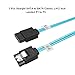 ADCAUDX Thin SATA-III Cable:12 Inches,3 Pack Flexible Straight SATA-Cable 6Gbps Data with Locking Latch for SSD, HDD, Hard Drives, Blue (0.3M)
