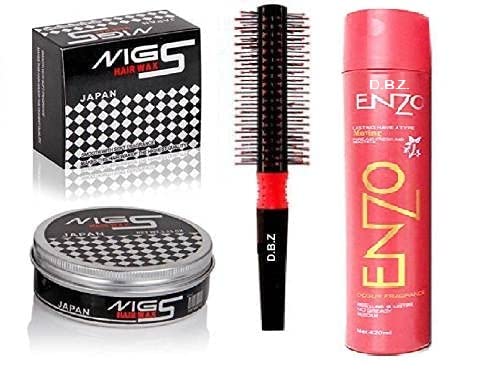 D.B.Z. Hair Brush Roller,Mens Hair Style Wax,Enzo Hair Styling Hold Hair Spary 420 ML (Pack of 3)
