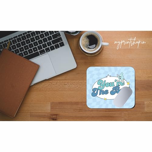 Image of Motivational Mouse Pad 9 x 7.5 Inch | inchYou're The Best inch Cute Quote Mouse Mat | Non-Slip Rubber Base & Smooth Surface for Office, Home & Study Desk