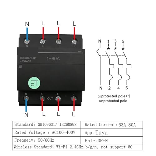 Disjoncteur WIFI triphasé 63A interrupteur connecté Tuya - 2