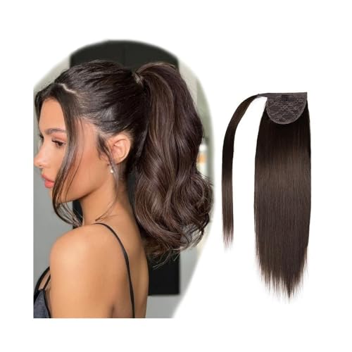 Coleta de cabello humano liso y largo que aporta volumen inmediato con clip invisible