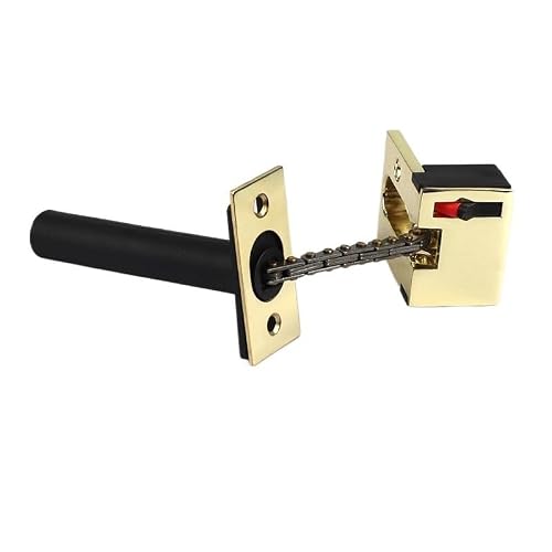 Hidden Chain Household Anti-Lock Door Bolt Buckle Lock Black Hotel Safety for Door(Gold)