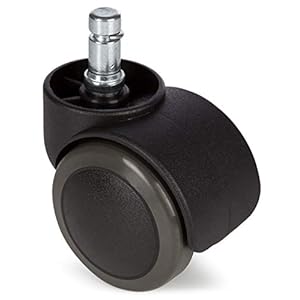 hjh OFFICE 619000 bureaustoelen voor harde vloeren ROLO 10 mm / 50 mm zwart (5 stuks) speciale en rubberbekleding