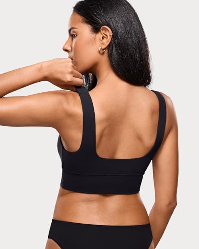 Image of INLYRIC Women's Inbarely Outwear Longline Square Neck Bralette Supportive Unlined No Underwire Yoga Sports Bra