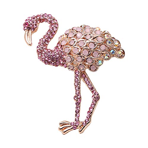 Image of 3pcs Crystal Flamingo Brooch Fashion Alloy Flamingo Brooch Women Girls Clothes Clip Accessory (Pink) for Summer Party