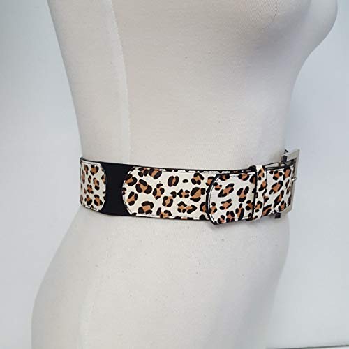 Hot Trendy Cow Hair Leather Wide Belt in Animal Print With Slight Stretch Function3