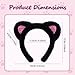 Ewaycom Black Cat Ears Headband Women Cute Plush Black Cat Ear Hairband Washing Face Headbands for Skincare Makeup Photo Props Yoga Cosplay Party Adult Teen Girls Headwear