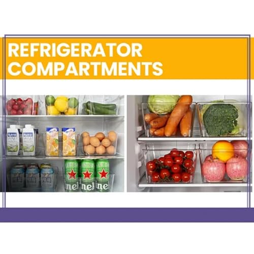 Organizadores y Cajas de Almacenamiento de Plástico Transparente YBM HOME - Set de 6 unidades Medianas, para Cocina, Baño, Juguetes y Despensa miniatura 6