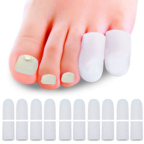 Pinky Toe Protectors, 10er-Pack kleine Zehenkappen, Gel-Zehenhüllen ideal für kleine Zehenblasen für Hühneraugen-Entferner, Hornhautkissen, Ballenzehbehandlung, eingewachsene Nägel Cover