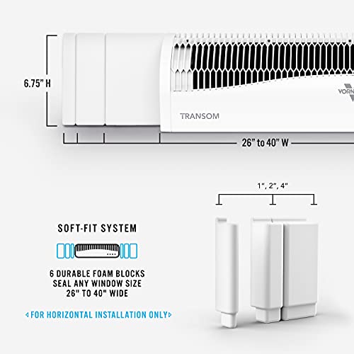 Vornado Transom Window Fan With 4 Speeds, Remote Control, Reversible Exhaust Mode, Weather Resistant Case, Whole Room, Ice White #TOP3