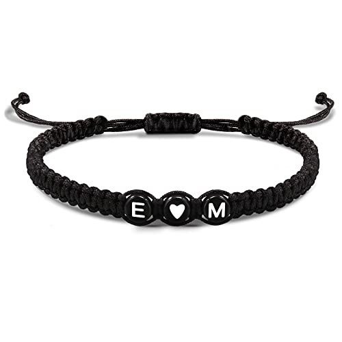 Image of Initial Bracelets for Women, Easter Basket Stuffers Mothers Day Gifts Men's Bracelets Gifts for Girlfriend Boyfriend Letter Bracelets I Love You Gift for Her Him Best Friend Birthday Gift Christmas Jewelry