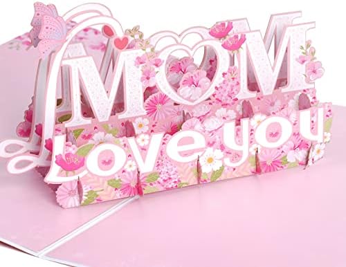 ALMHH Mothers Day Card, Pop Up Mothers Day Cards Love Pop Cards for Mom, Happy Mothers Day Card, 5.9 X 7.87”, 3D Mothers Day Card from Daughter or Son, Unique Mothers Day/Birthday Gifts
