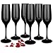 Glasmark Krosno Gläser 6er Set 0,2 Liter Sekt Champagner Prosecco Glas Kelch Sektgläser Champagnergläser Schaumweingläser Weingläser Schwarz 6 x 200ML