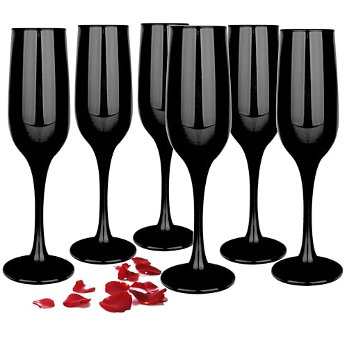 Glasmark Krosno Set De Coupes À Champagne 6X 200Ml s À Mousseux s À Prosecco Noir